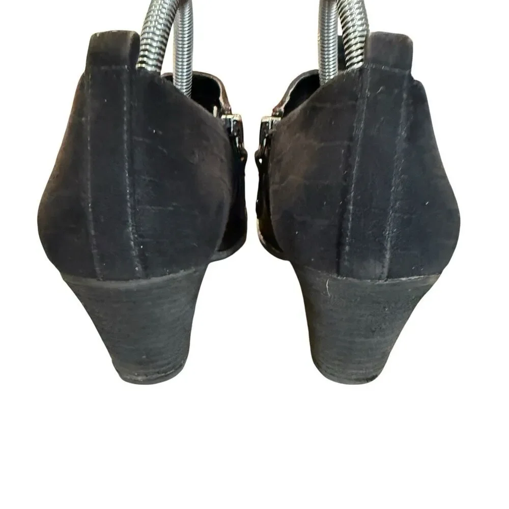 Dr. Scholl's Wm's Black Cuba Ankle Booties Size 6 Inside Zip